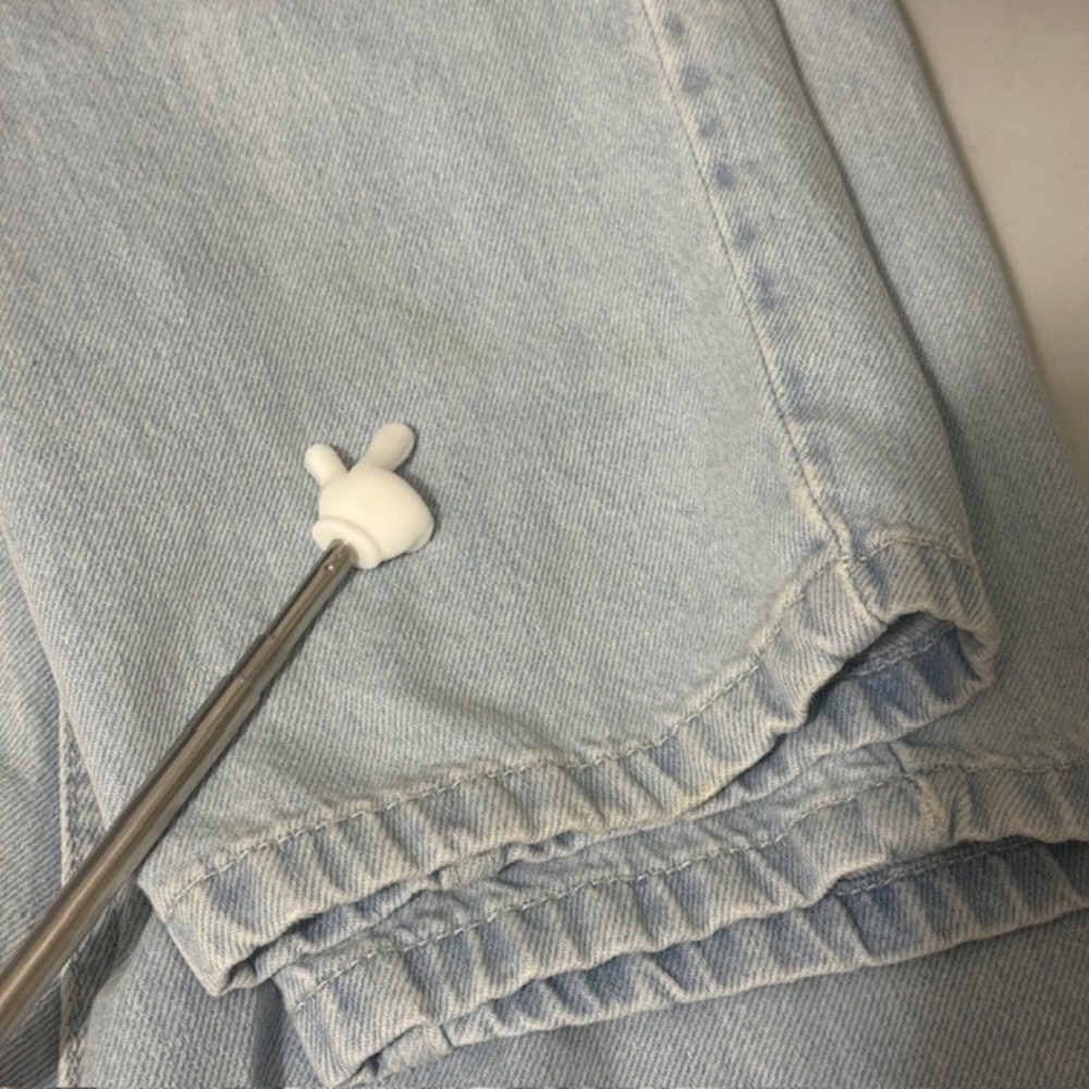 We The Free People Light Wash Denim Short Sleeve Button Front Jumpsuit Medium - Picture 8 of 13